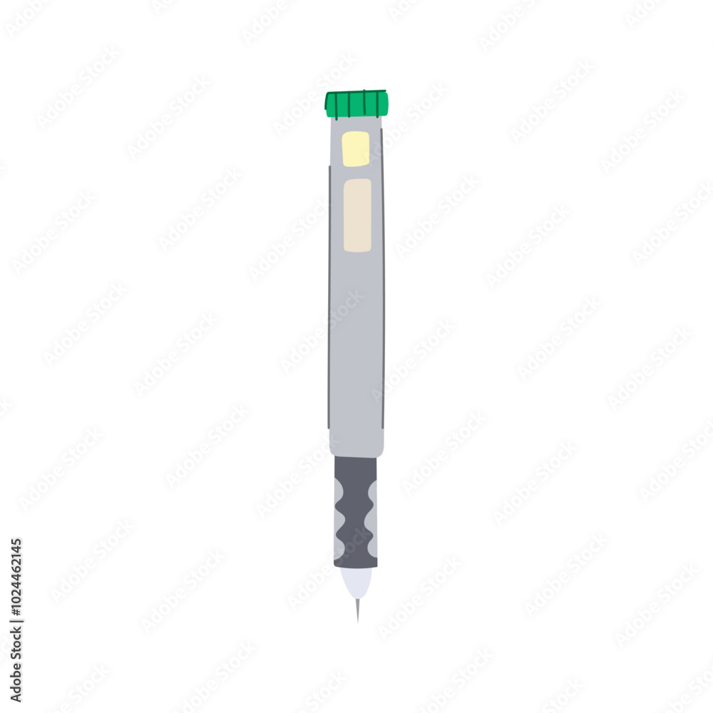 cartridge insulin pen cartoon. dosage convenient, therapy glucose, control management cartridge insulin pen sign. isolated symbol vector illustration cartridge insulin pen cartoon. dosage convenient, therapy glucose, control management cartridge insulin pen sign. isolated symbol vector illustration