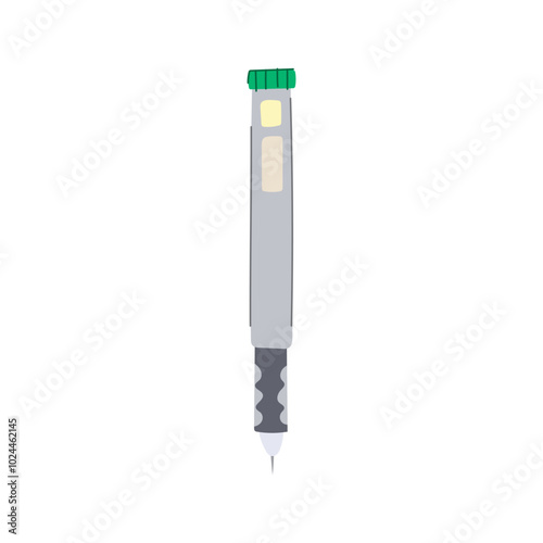 cartridge insulin pen cartoon. dosage convenient, therapy glucose, control management cartridge insulin pen sign. isolated symbol vector illustration