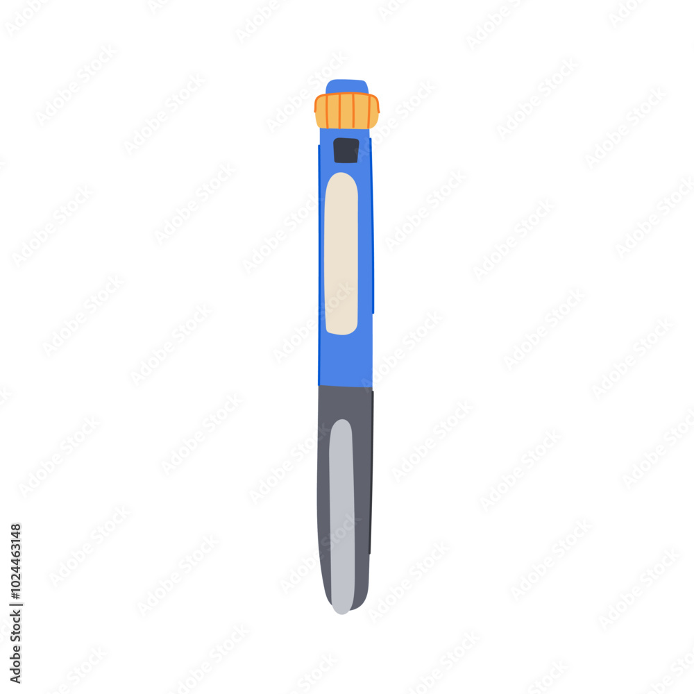 injection insulin pen cartoon. needle cartridge, dosage convenient, therapy glucose injection insulin pen sign. isolated symbol vector illustration injection insulin pen cartoon. needle cartridge, dosage convenient, therapy glucose injection insulin pen sign. isolated symbol vector illustration