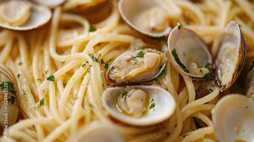 Spaghetti with clams photo