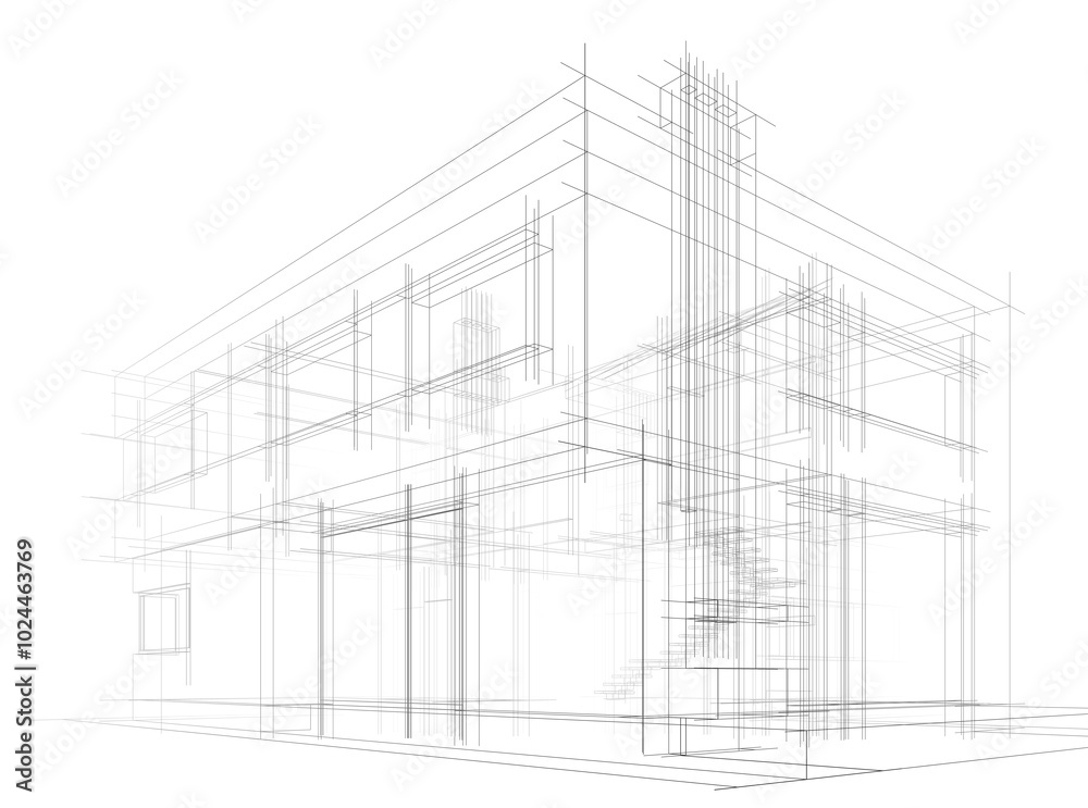 house building architectural 3d illustration house building architectural 3d illustration