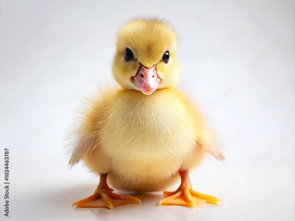 Endearing duckling against a pristine white backdrop, perfect for nature and animal lovers who appreciate cute wildlife photography and delightful moments in nature. Endearing duckling against a pristine white backdrop, perfect for nature and animal lovers who appreciate cute wildlife photography and delightful moments in nature.
