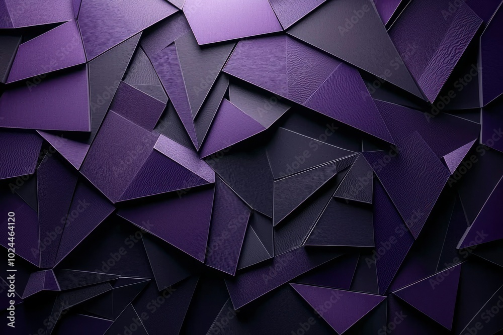 Fototapeta premium Abstract Geometric Pattern of Deep Purple Triangles