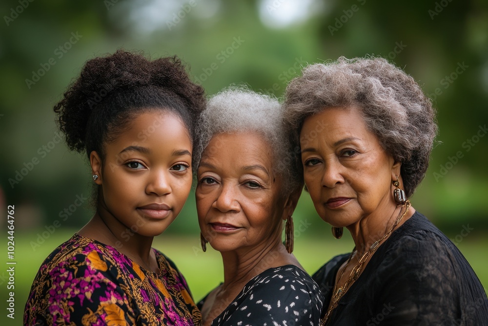 Generations of African American Women: A Black Family Portrait Celebrating Togetherness Generations of African American Women: A Black Family Portrait Celebrating Togetherness