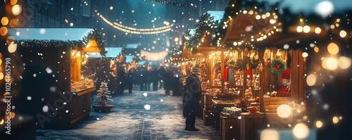 Glowing Christmas Market St...
