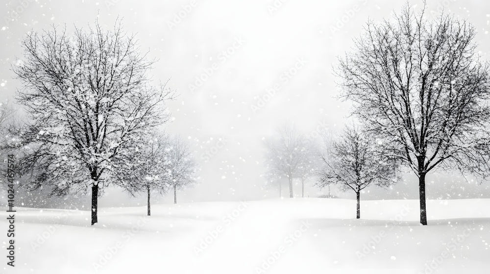 snow drops on white background