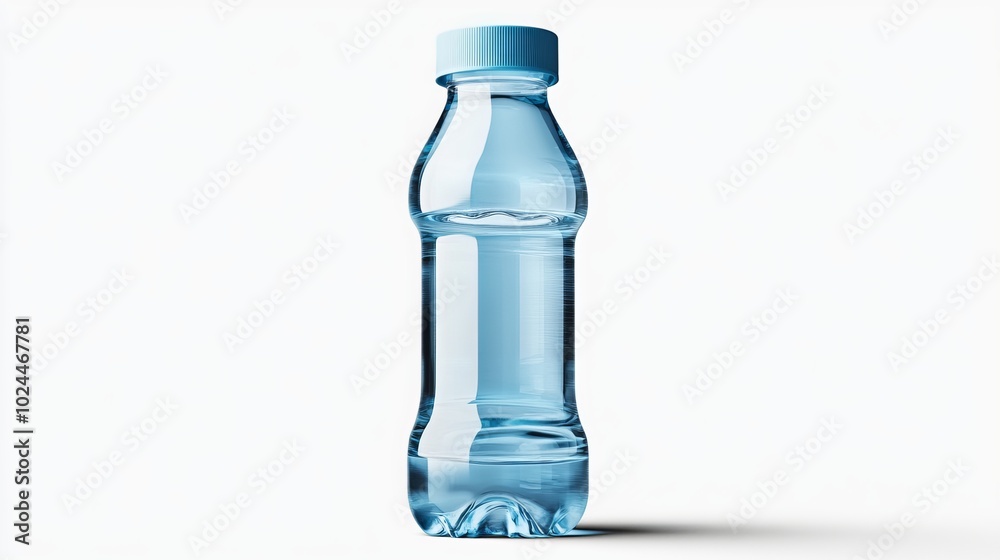 Water bottle isolated on a white background with clipping path. 