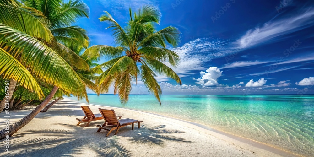 Naklejka premium Luxury vacation at crystal clear waters and pristine beaches