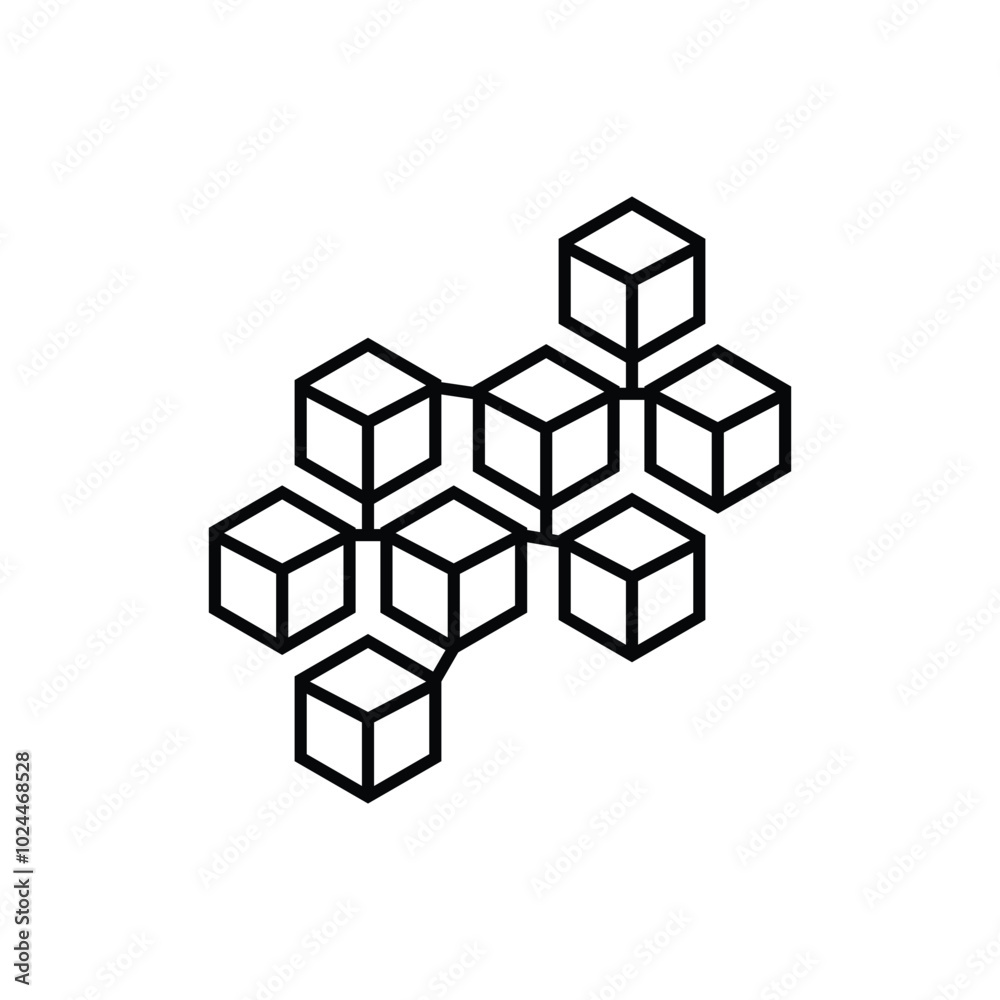 Blockchain icon logo design template isolated illustration Blockchain icon logo design template isolated illustration