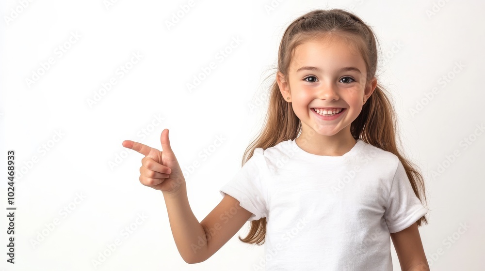 Smiling girl, open hands Smiling girl, open hands