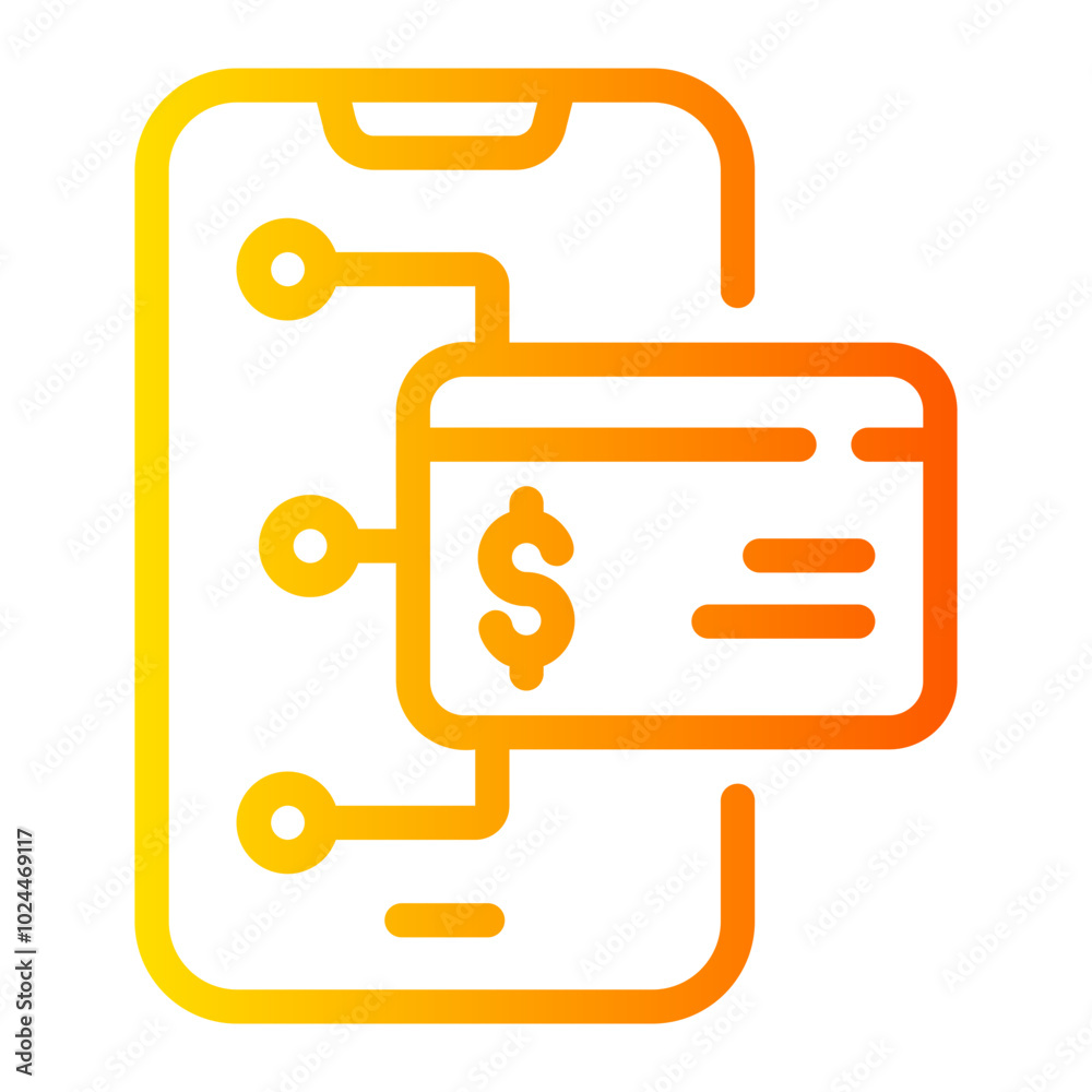 digital economy Line Gradient Icon digital economy Line Gradient Icon