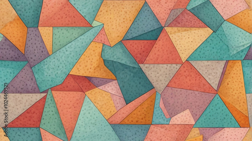 Geometric Abstract Design with Triangular Shapes in Soft Colors
