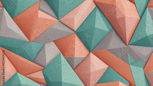 Geometric Abstract Design with Triangular Shapes in Soft Colors