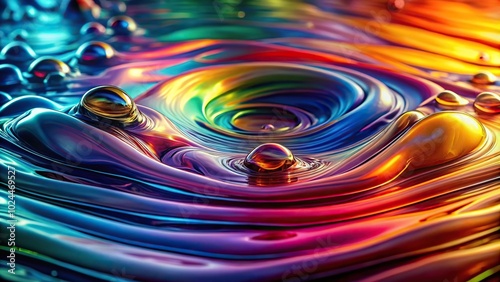 Macro abstract chromatic fluid background with waves edited photo