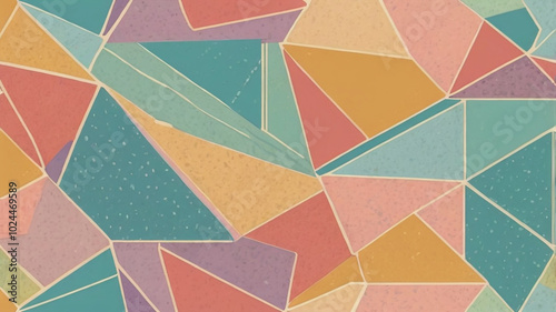 Geometric Abstract Design with Triangular Shapes in Soft Colors