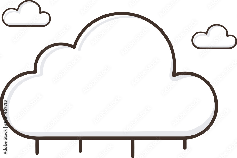 Cloud vector art design outline. Cloud vector art design outline.