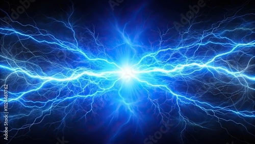 Macro abstract energy and electrical background with blue lightning and plasma