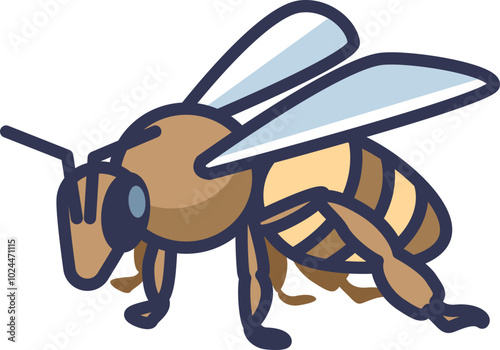 Illustration of a honeybee, symbolizing pollination and nature's ecosystem.