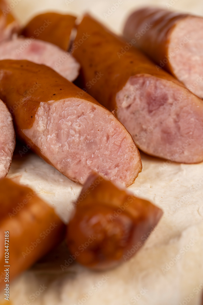 fried pork sausages on a wheat tortilla fried pork sausages on a wheat tortilla