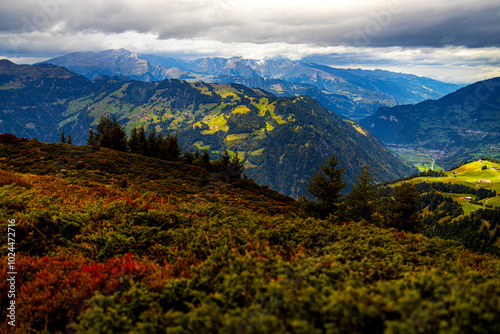 the view in the swiss praettigau area in graubünden