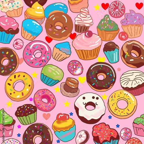 seamless pattern with sweets