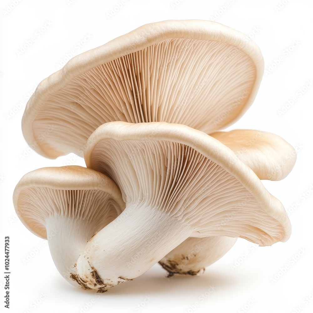 3D Illustration of Pleurotus Mushroom 3D Illustration of Pleurotus Mushroom