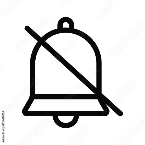 Well design vector icon of notification turn off in editable style