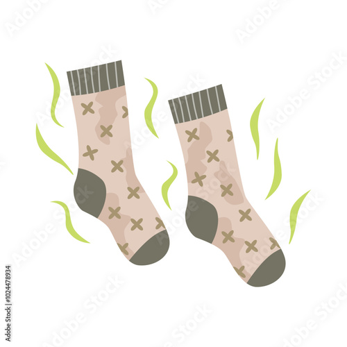 Dirty stinky socks with bed smell