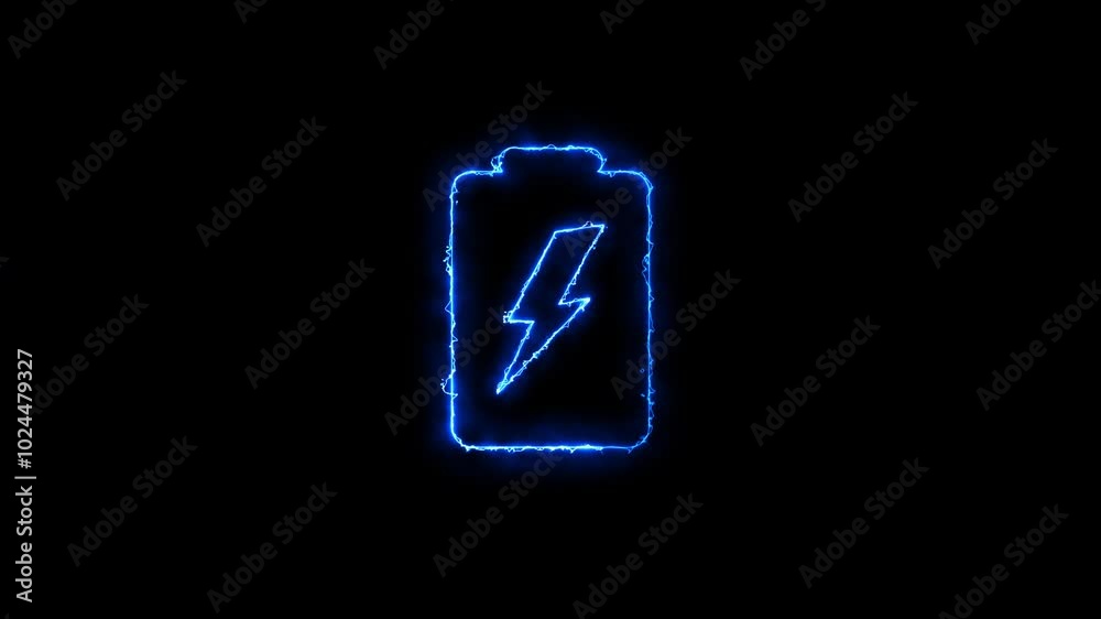 Neon fast charging battery. Technology lithium ion battery. Neon charging animation. Neon fast charging battery. Technology lithium ion battery. Neon charging animation.