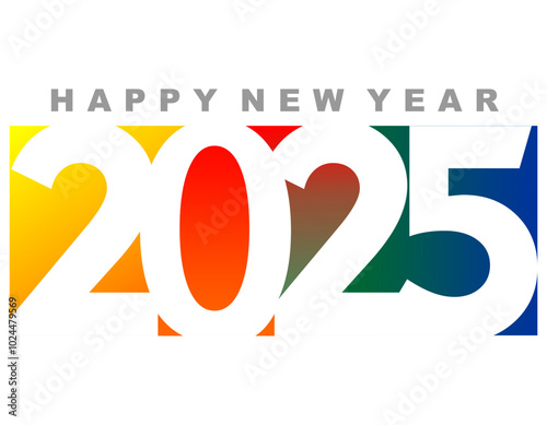 Happy new year 2025 design. With colorful truncated number illustrations. Premium vector design for poster, banner, greeting and new year 