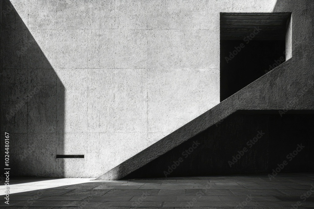 Concrete Wall with Shadow and Geometric Shapes Concrete Wall with Shadow and Geometric Shapes