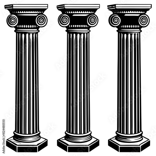 decorative pillars vector illustration on a white background


