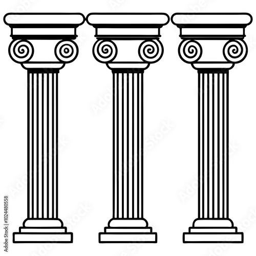 decorative pillars vector illustration on a white background

