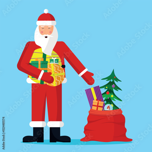 Santa Claus brought a lot of gifts for Christmas and New Year.