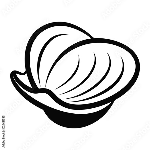 Solid color Quahog Clam animal vector design photo