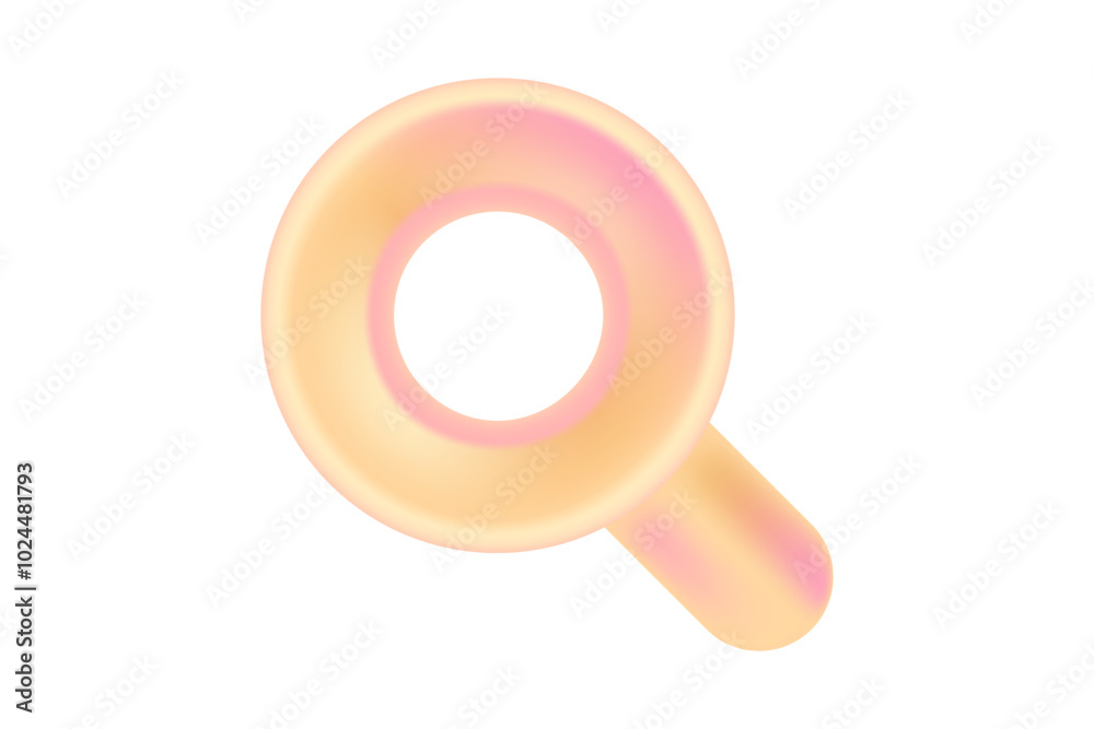 Cute 3D nude beige, pink search icon or magnifier glass isolated element, transparent background. Aesthetic cartoon glowing plastic texture loupe illustration for marketing data, SEO search engine. Cute 3D nude beige, pink search icon or magnifier glass isolated element, transparent background. Aesthetic cartoon glowing plastic texture loupe illustration for marketing data, SEO search engine.