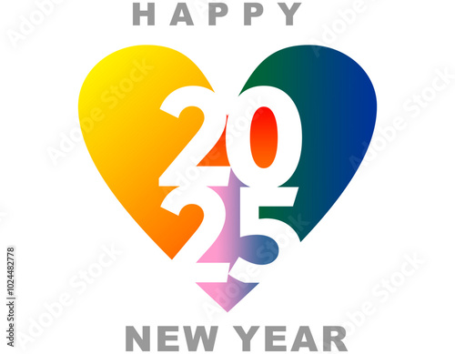 Happy new year 2025 design. With colorful truncated number illustrations. Premium vector design for poster, banner, greeting and new year 