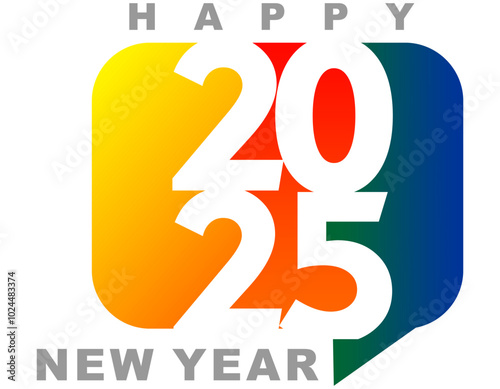Happy new year 2025 design. With colorful truncated number illustrations. Premium vector design for poster, banner, greeting and new year 