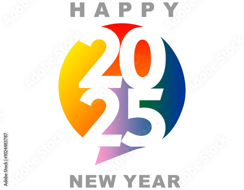 Happy new year 2025 design. With colorful truncated number illustrations. Premium vector design for poster, banner, greeting and new year 