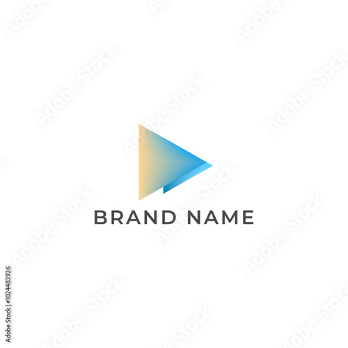 Free Download ILLUSTRATION TRIANGLE SIMPLE  GRADIENT BLUE ORANGE COLOR TECH LOGO ICON MODERN SIMPLE TEMPLATE ELEMENT DESIGN VECTOR - GFXLoad