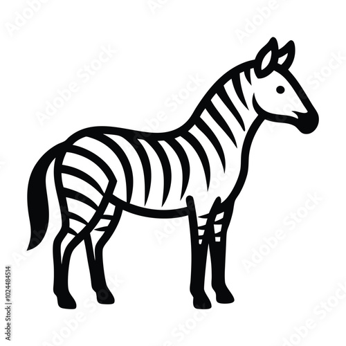 Solid color Quagga animal vector design