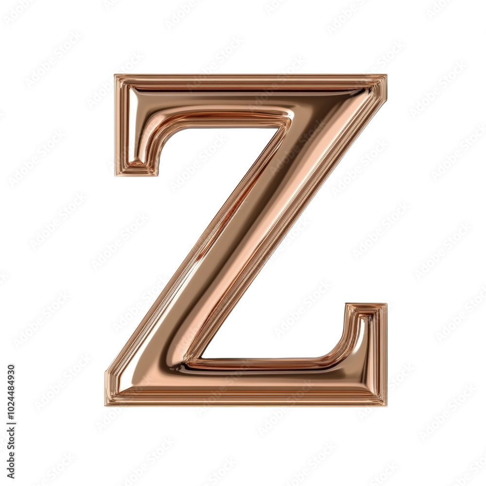 Rose Gold Letter Z. Rose Gold Letter Z.