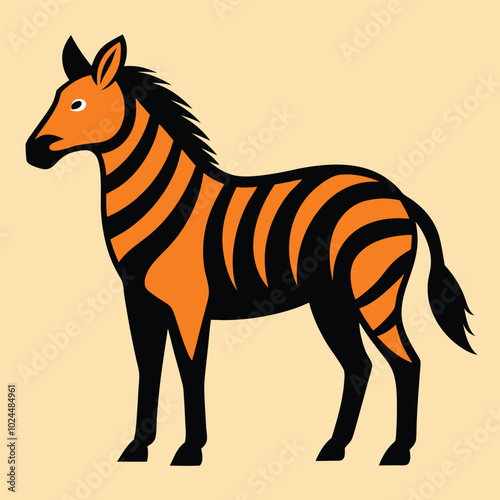 Solid color Quagga animal vector design