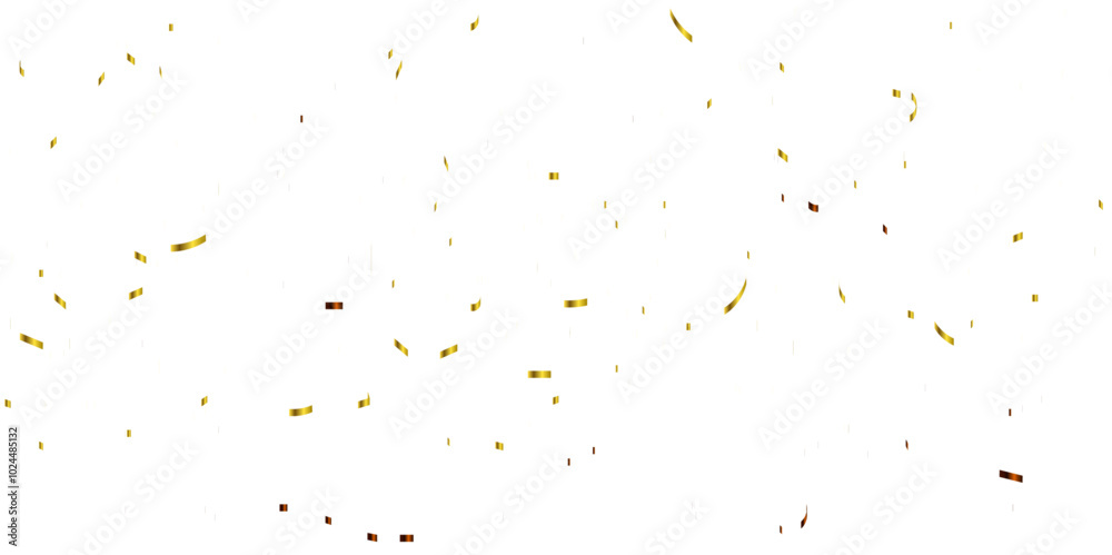 Golden glitter confetti falling down on transparent background. Vector illustration. Golden glitter confetti falling down on transparent background. Vector illustration.