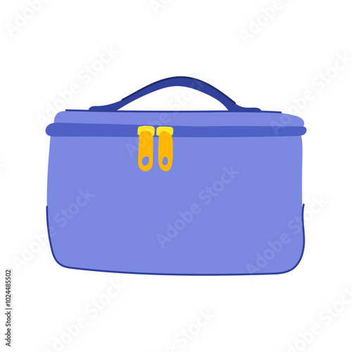 zipper makeup bag cartoon. pouch storage, durable chic, versatile essential zipper makeup bag sign. isolated symbol vector illustration