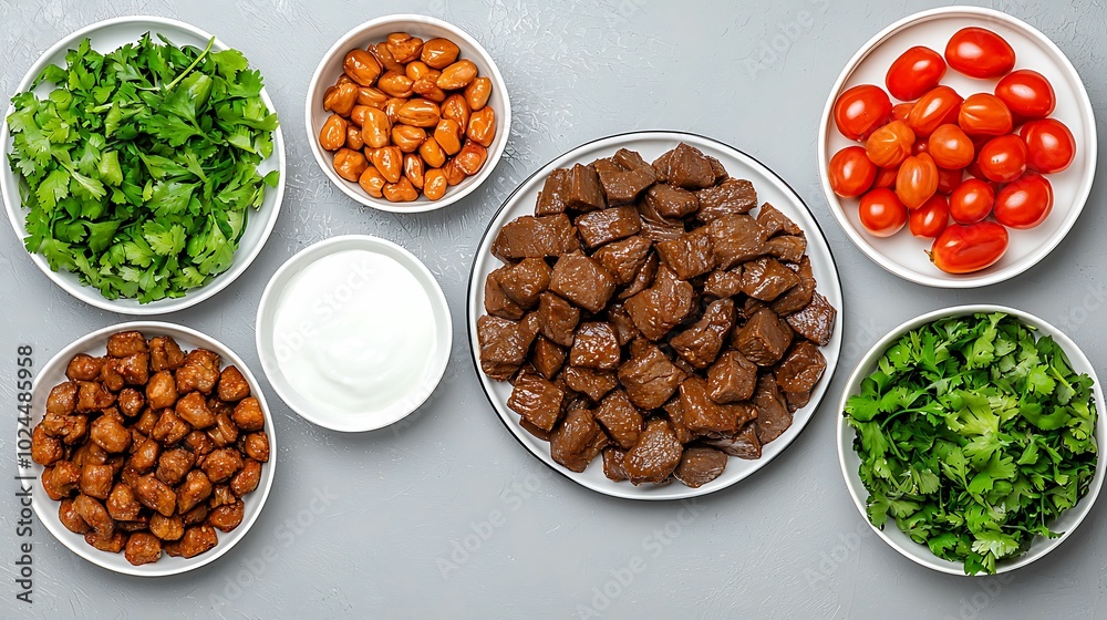Delicious Ingredients for a Flavorful Meal Preparation, banner collage of food meals fresh