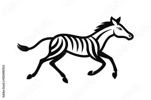 Solid color Quagga animal vector design