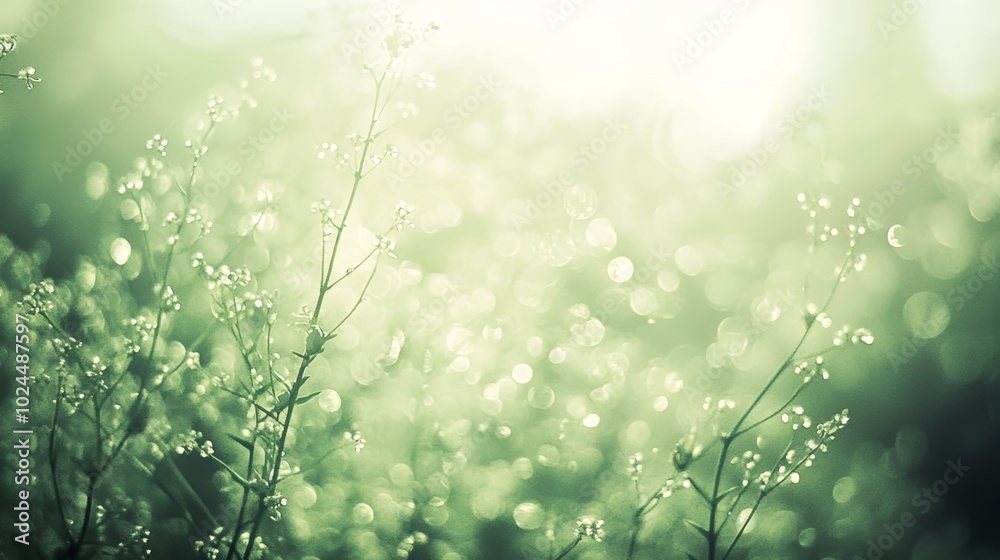 Vibrant green grass blades adorned with sparkling water droplets after a refreshing rain shower Vibrant green grass blades adorned with sparkling water droplets after a refreshing rain shower