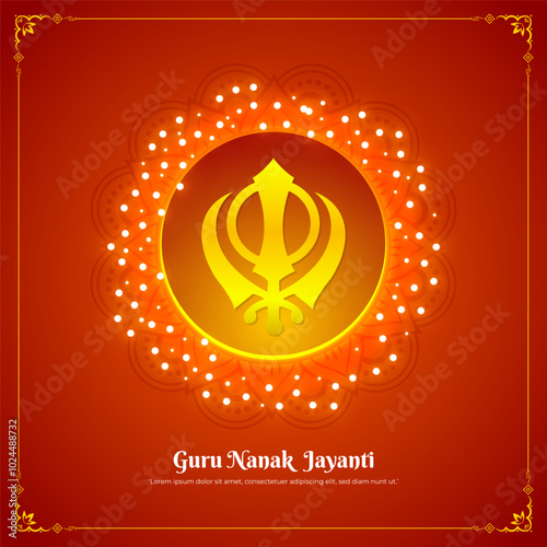 Vector illustration of Guru Nanak Gurpurab social media template