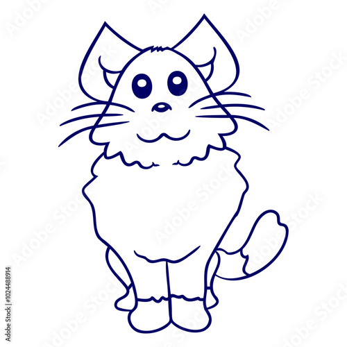 Home Cat Looks Adorable Happy Sweet Little Smile Face Kitten Pet Design Funny Cool Cartoon Cute Cats Lovers Comic Fun Love Kittens Adorable Feline Like Playful Kitties Fur Baby Illustration Paw Owners